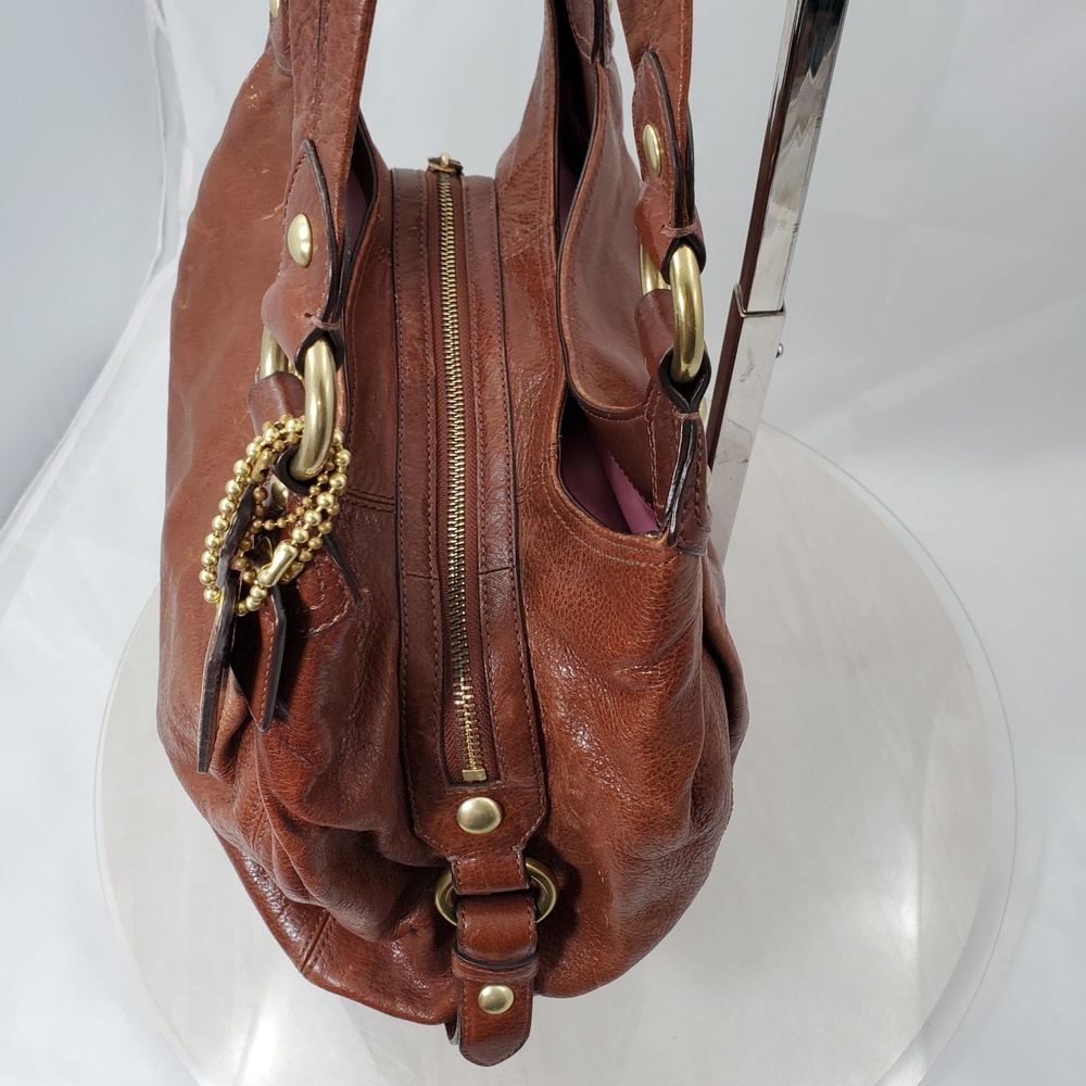 Vintage Y2K Coach 14336 Maddison Maggie Brown Glazed Leather Slouchy Hobo Bag - Picture 10 of 16